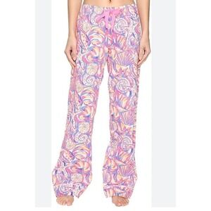 Lilly Pulitzer Women's Large Cotton Pajama Pants Tropical Beach Print